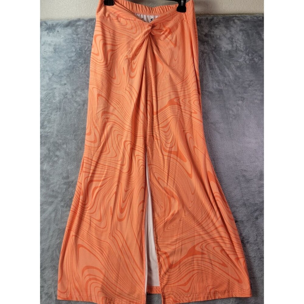 SO Juniors XL High Rise Maxi Skirt Orange Abstract Print Y2K‎ Retro Summer Vibe
